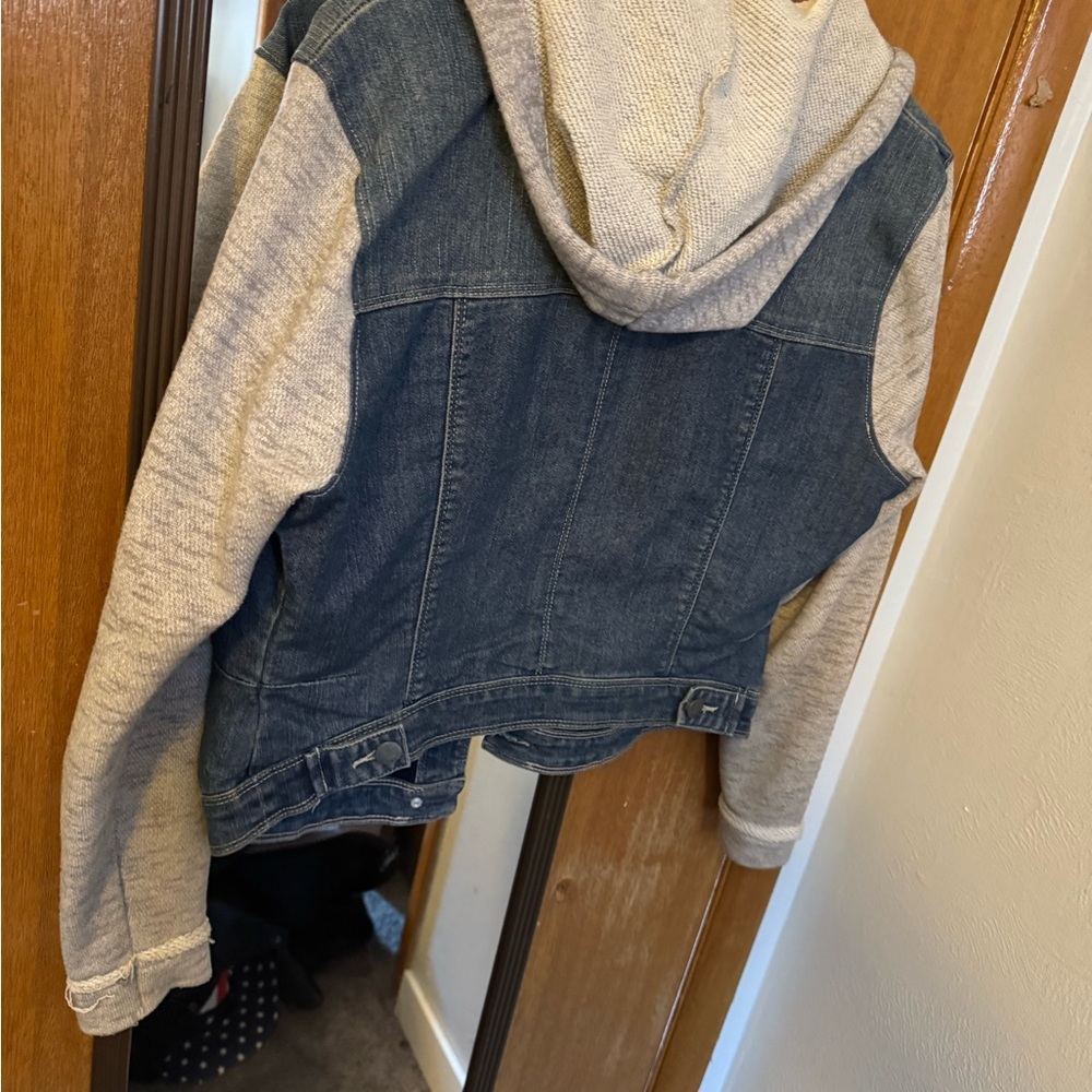 Kids Denim and Gray Hooded Jacket